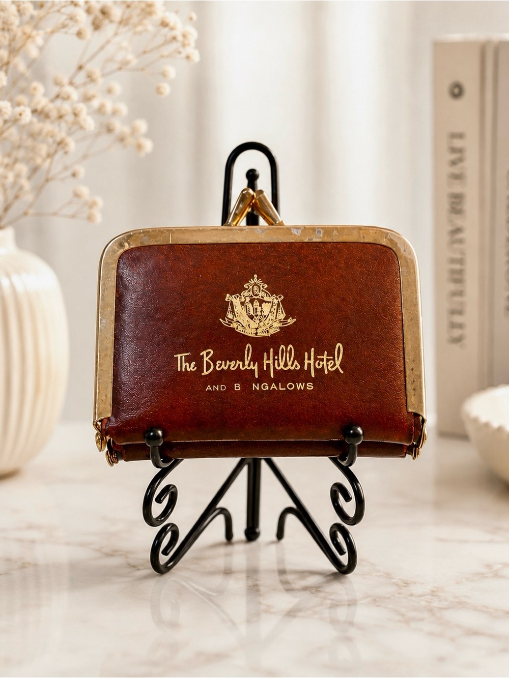 VTG ~ The Beverly Hills Hotel Brown Sewing Kit